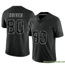 Mens Green Bay Packers Donald Driver Black Authentic Reflective Gbp212 Jersey GBP373